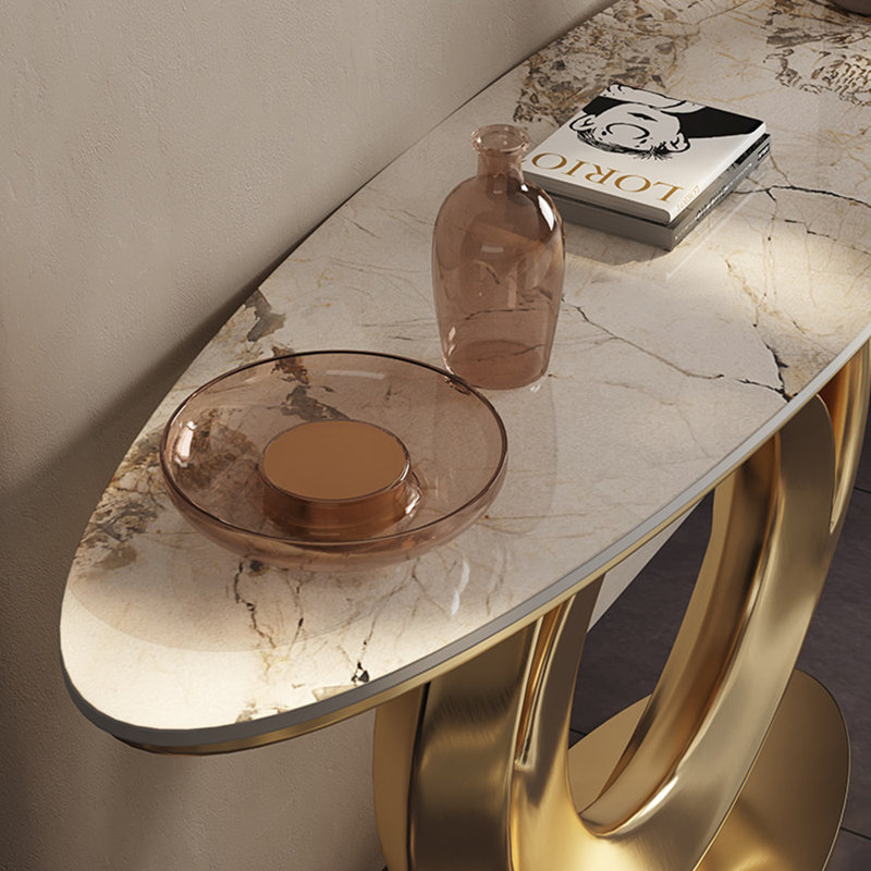 Console en métal de style italien., H 33,8 po x l 47,2 po x P 13,7 po