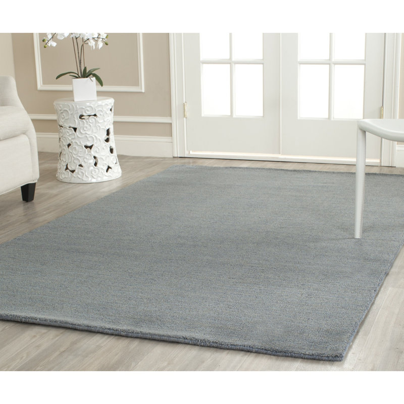 Southbury Hand Loomed Wool/Cotton Solid Color Rug in Blue Ombre, Rectangle 10' x 14'