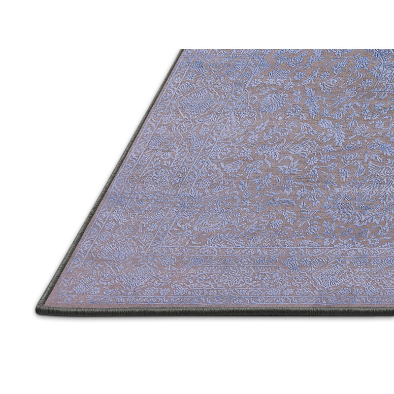 Tapis oriental bleu / brun Casswell, Rectangle 7 pi x 10 pi