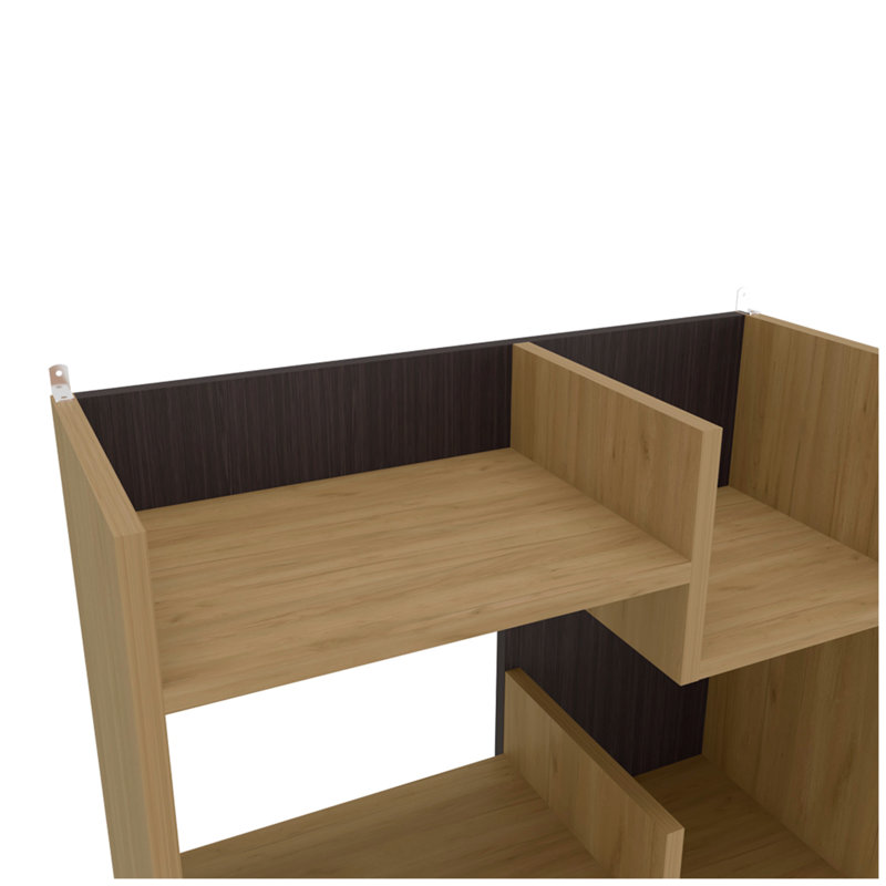 Bibliothèque Magnolia, bureau, Macadamia / noir