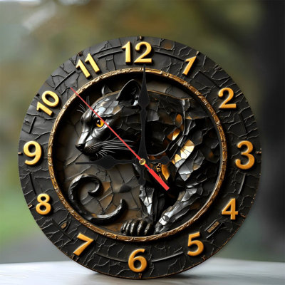 Black Cat Wall Clock