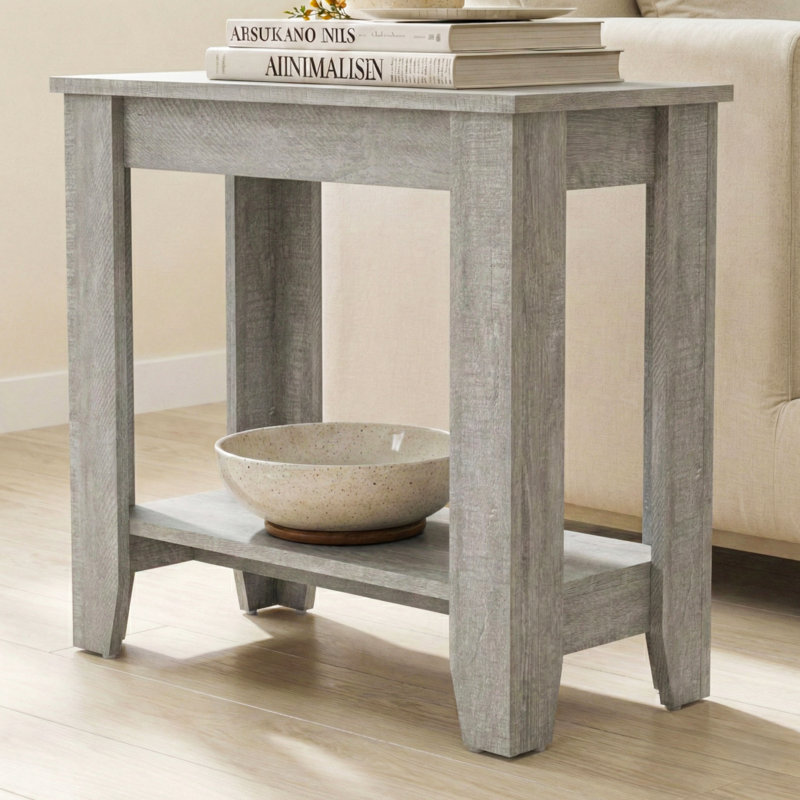 Justine Basilico End Table with Storage, Dusty Gray Oak