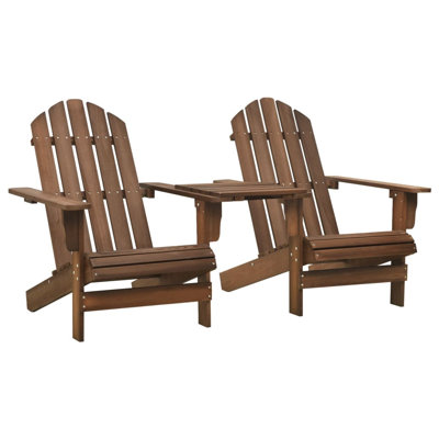 Grooms Solid Wood Adirondack Chair with Table