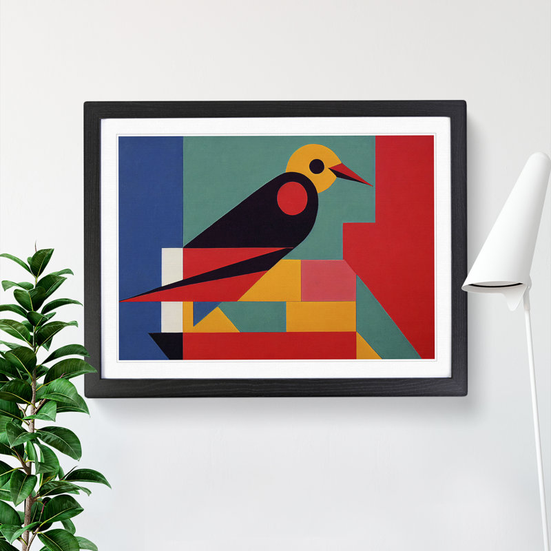 Overwhelming Abstract Bird - Framed Print, Black, 46cm H x 64cm W x 2cm D