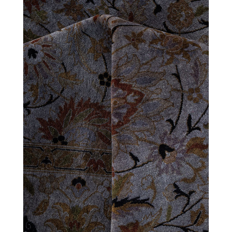 Tapis noué à la main unique en son genre Holsworth - gris
