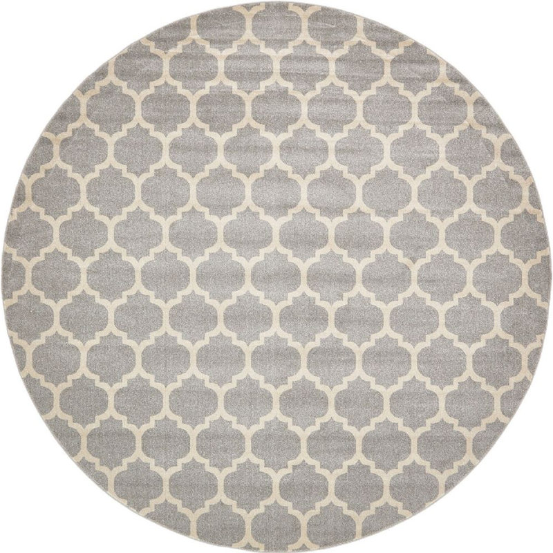 Tapis gris Cohleen, Rond 12 pi 2 po