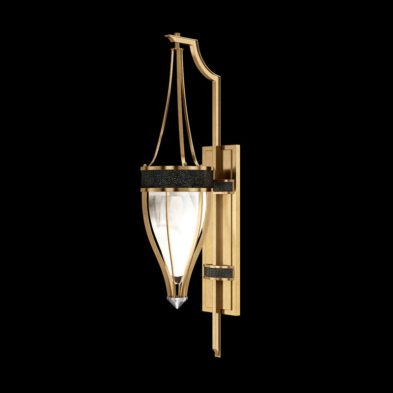 Mirage 1 - Light Armed Sconce, Standard Gold Leaf/Nickel, Black Knight