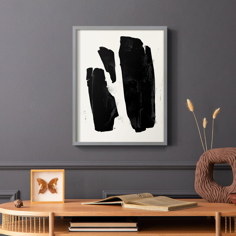 Triple Block Print II, reproduction encadrée - bois massif, H 28 po x l 22 po, Cadre simple noir