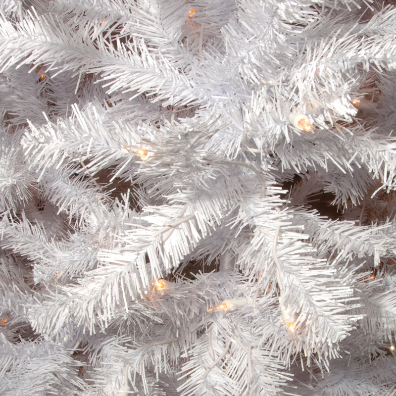 The Holiday Aisle® North Valley White Spruce Tree with Clear Lights, 7.5'