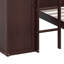 Lit mezzanine simple avec tablettes, bureau et garde-robe-1560838460