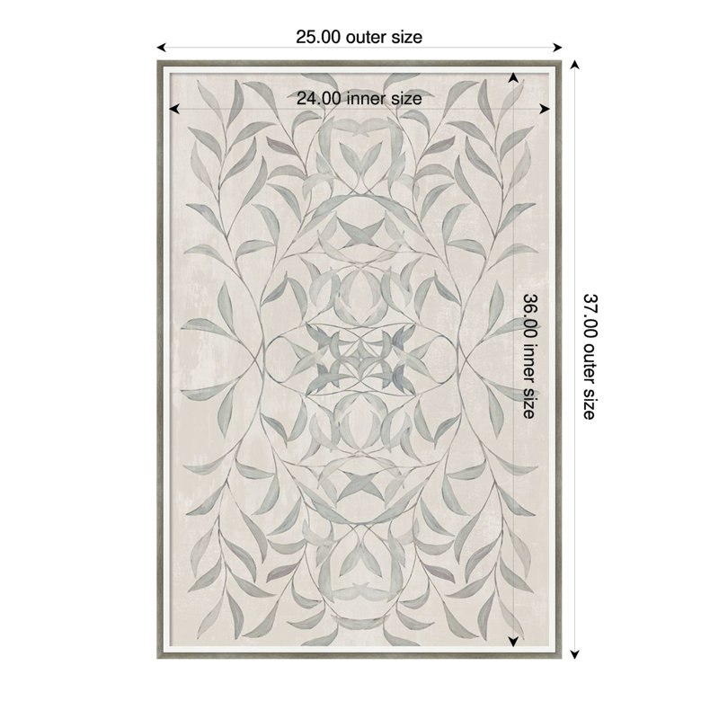  Tableau d'affichage en tissu encadré, symétrie douce des motifs botaniques par Hannah Dawson