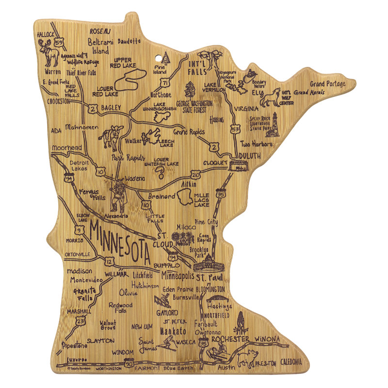 Planche à découper et servir en bambou Destination Minnesota