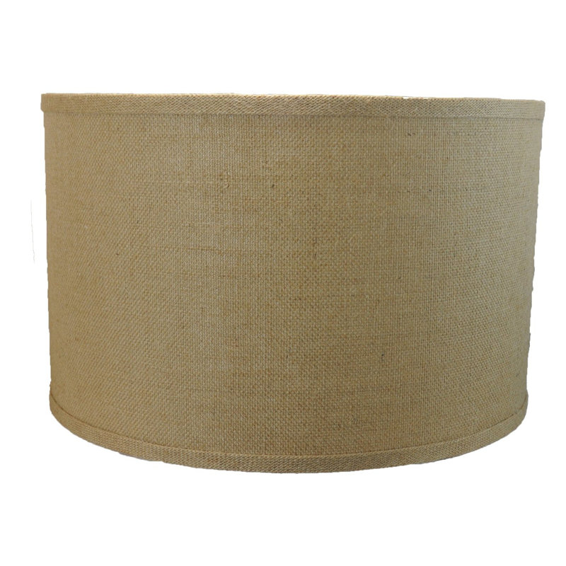 Abat-jour tambour en acrylique classique Ganya (araignée), Toile de jute naturelle, H 10 po x l 16 po x P 16 po