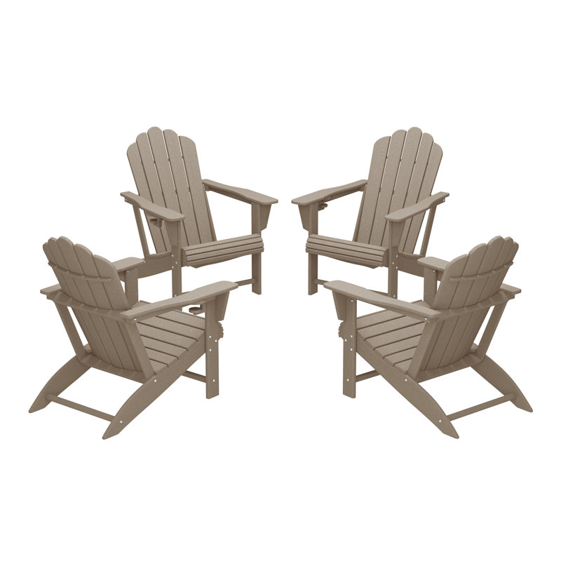 Outdoor Poly Adirondack Chair (Set Of 4), Tan