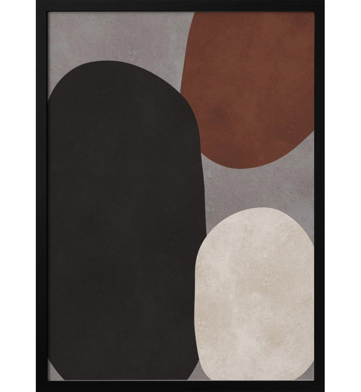 "Expressionist abstrait", art mural texturé encadré, H 48 po x l 36 po, Noir, noir, noir, noir