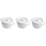 STAUB Ceramic 3-Pc Mini Round Cocotte Set With Tray