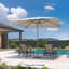 Parasol de terrasse semi-automatique carré de 10 pi avec parasol pour table de marché avec 8 baleines robustes AlumInum, beige-112900966
