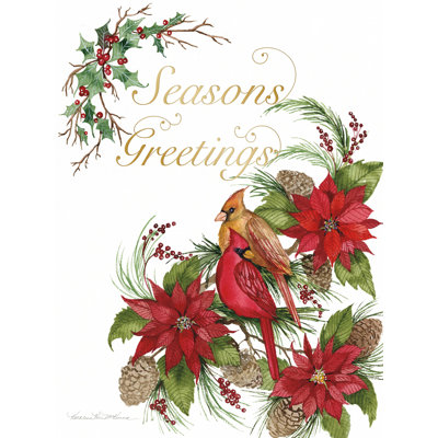 «Holiday Happiness VI Greetings» par Kathleen Parr McKenna - art textuel sur toile tendue