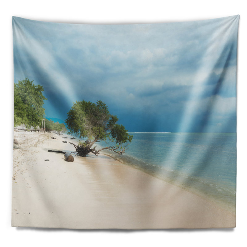 Tapisserie paysage marin magnifique bord de mer en Indonésie, H 32 po x l 39 po