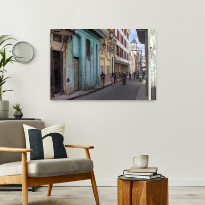 People In A Street, Havana, Cuba Contemporary Architecture City Wall Art