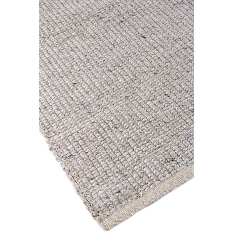 Hesse Hand-Loomed Polyester/Cotton Light Silver Area Rug, Rectangle 9' x 12'