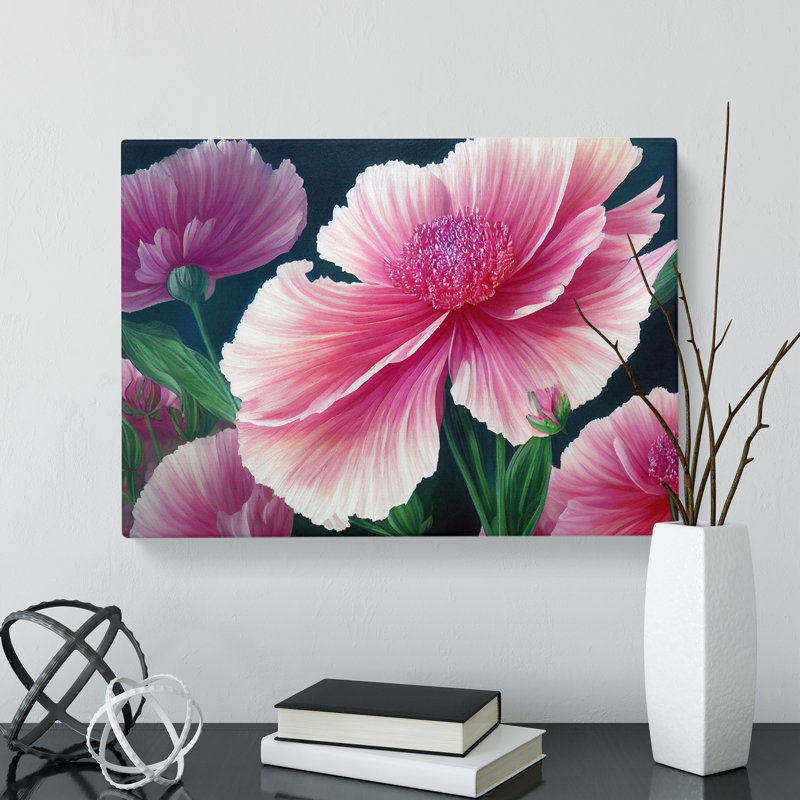 Eye Opening Carnation Flowers - Wrapped Canvas, 50cm H x 76cm W x 3cm D