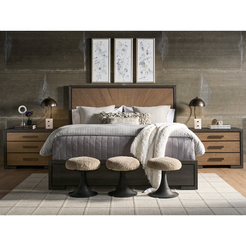 Modern Bed, Queen, Brown