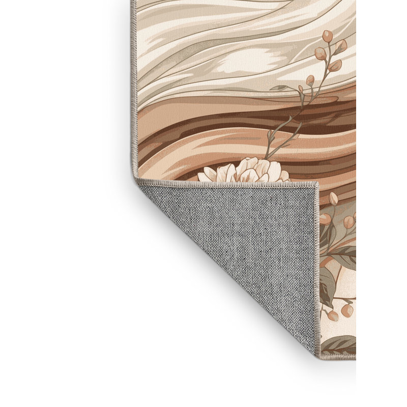 Tapis beige classique lavable à la machine Brooksville, 2 x 3