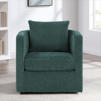 Fauteuil d'appoint compact pivotant à 360 degrés à simple siège, siège rembourré en tissu doux pour les espaces de vie à la maison