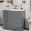 Armoire de salle de bain indépendante de style minimaliste de 36 pouces avec lavabo, 4 tiroirs à fermeture en douceur et 2 portes à fermeture en douceur