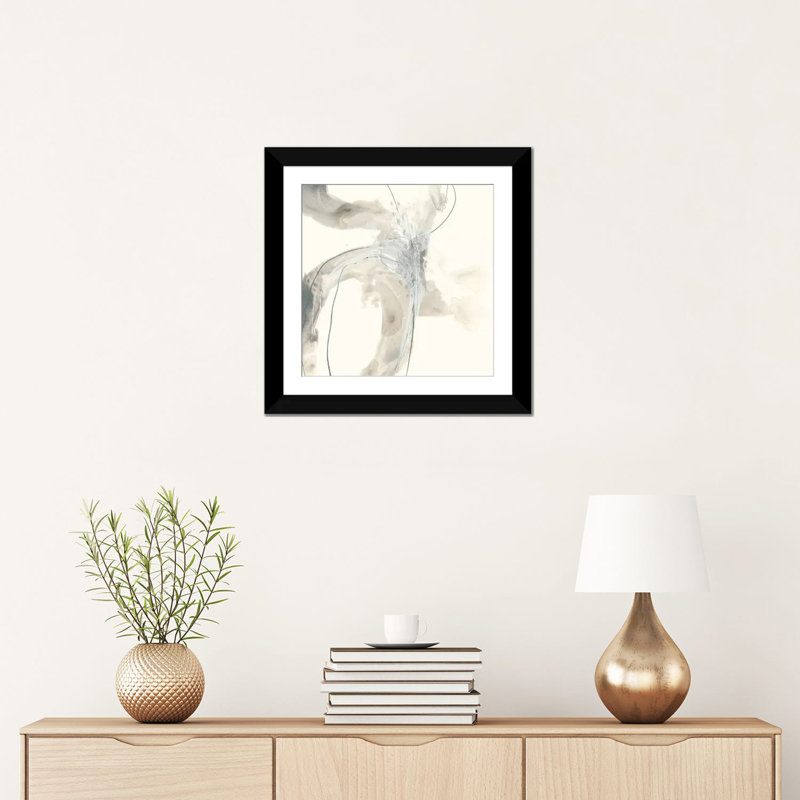 « divination ii », reproduction sur toile, H 16 po x l 16 po x P 1 po, Papier d'art encadré noir, Blanc