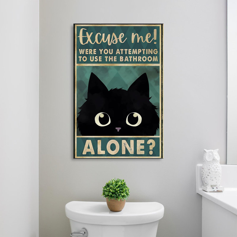 «Black Cat Excuse Me», impression sur toile tendue, L 24 po x H 36 po