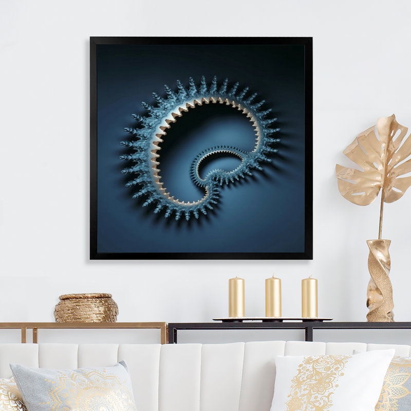 3D Fractal Universe - impression, Cadre simple noir, H 16 po x l 16 po x P 1 po
