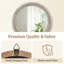 Miroir mural rond blanc antique de 23,62 pouces avec une élégante bordure perlée, convient à la salle de bain / salon / entrée