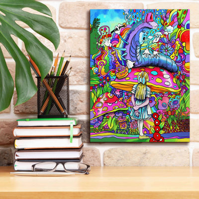 'Caterpillar Alice portrait' by Howie Green, Canvas Wall Art
