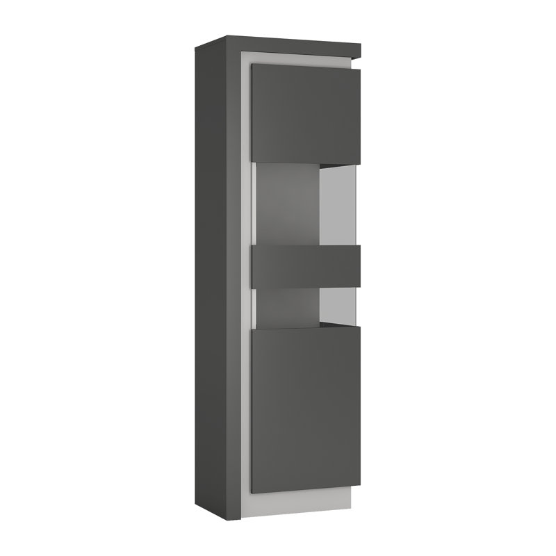 Blayze Display Cabinet, Riviera Oak/White High Gloss, Right Hand