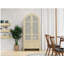 70.28" Tall Arched Kitchen Pantry, Arched Storage Display Cabinet with 2 Drawers & Adjustable Shelves,Rattan Door Versatile Storage Cabinet for Kitchen, Dining Room, Living Room