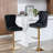 Baldock 2PC Swivel Adjustable Height Barstools,Modern Upholstered Stools with Tufted Back-248525860
