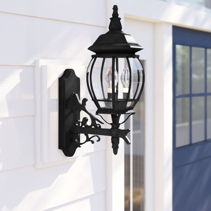 Wall Light, 22.75" H x 7.375" W x 15" D, Textured Black