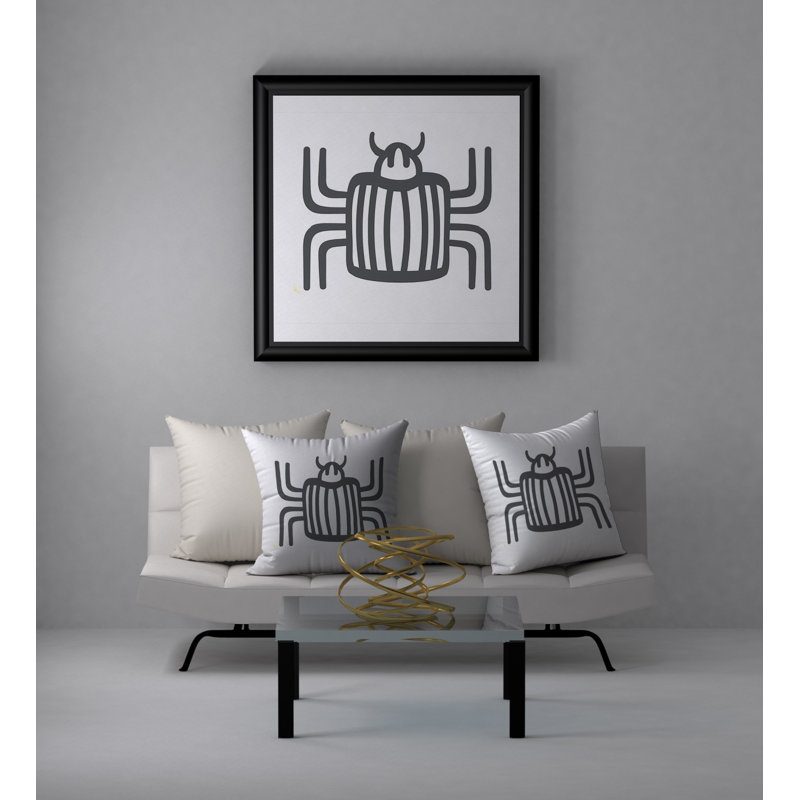 Housse de coussin carrée, 18 po x 18 po, Polyester / bourre de polyester