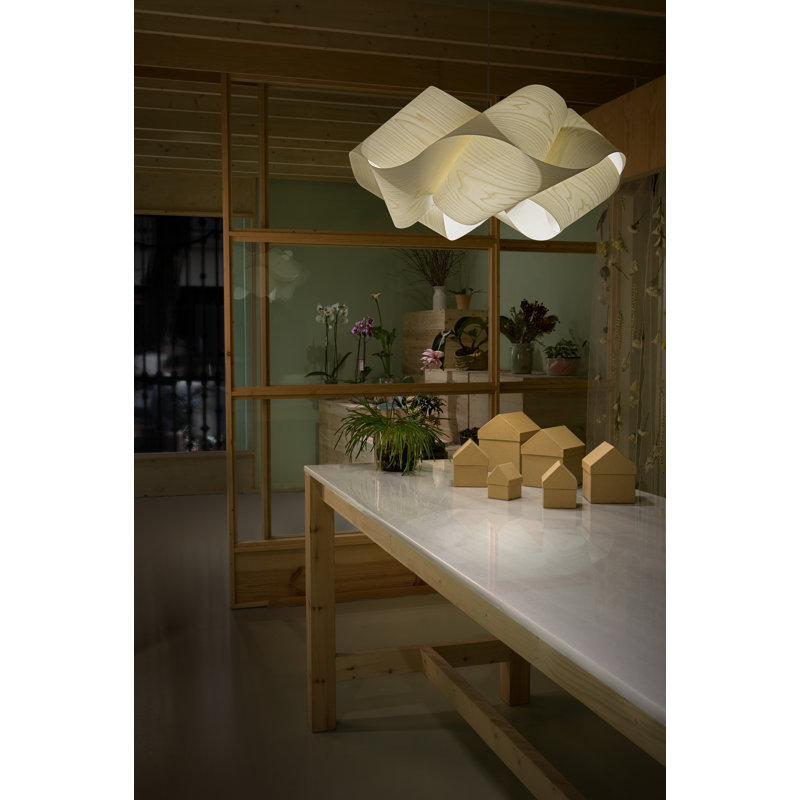Swirl 1 - Light Pendant, Ivory White, E26, Nickel