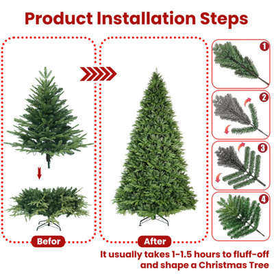 4ft Extra Full Artificial Christmas Tree - 856 Realistic Branch Tips,Realistic PVC Needles, Easy Assembly(No Lights)