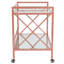Metal Kitchen Bar Cart with Glass Shelves and X-Frame