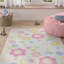 Tapis bleu en laine / coton touffeté à la main Claro-21773677