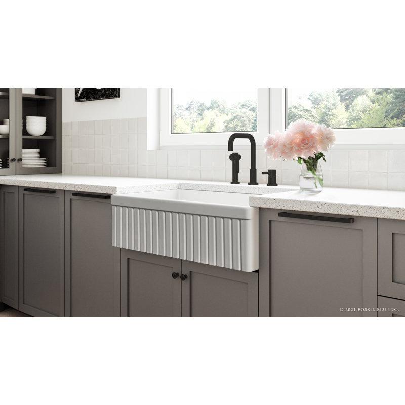 Luxury Solid Fireclay Farmhouse Sink, Matte Black Accessories