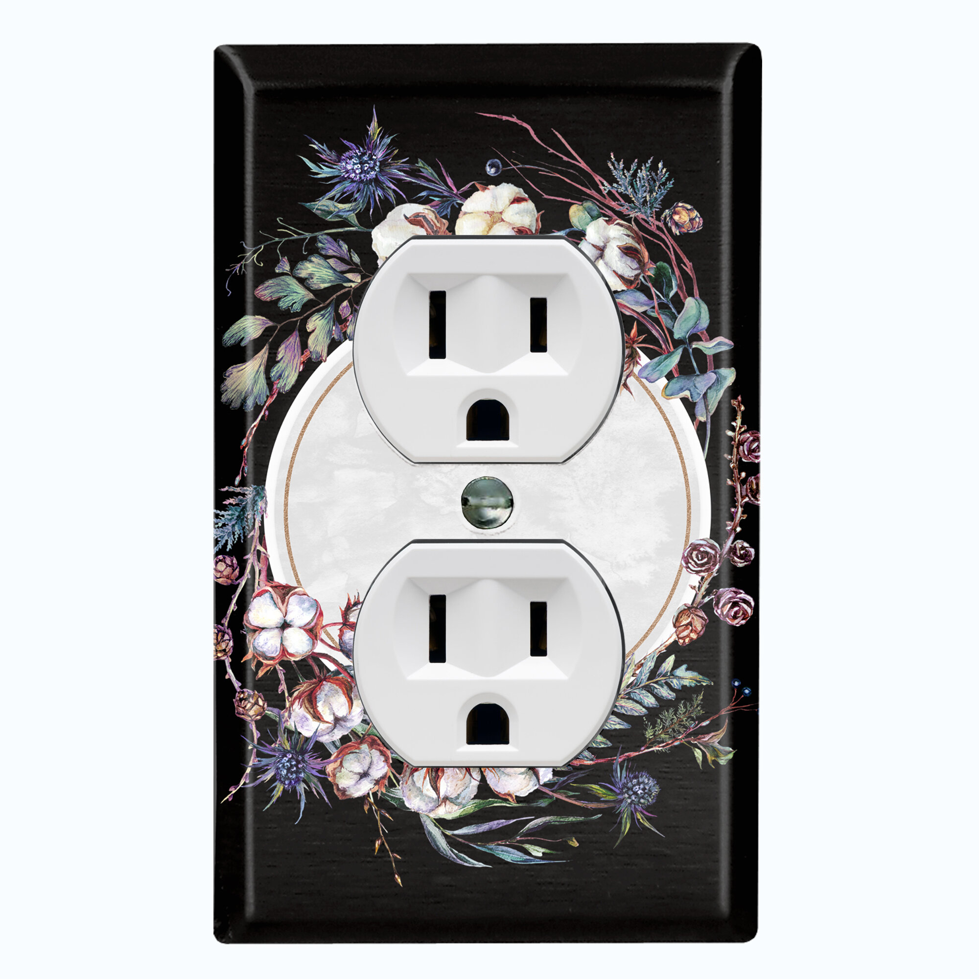 Worldacc Patterned 1 - Gang Duplex Outlet Standard Wall Plate 