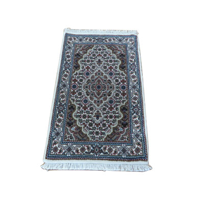 Tapis noir / brun noué à la main de conception unique 1 pi 4 po x 2 pi 1 po Harrogate