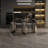 Dehja Glass Top Metal Base Dining Table-842622004