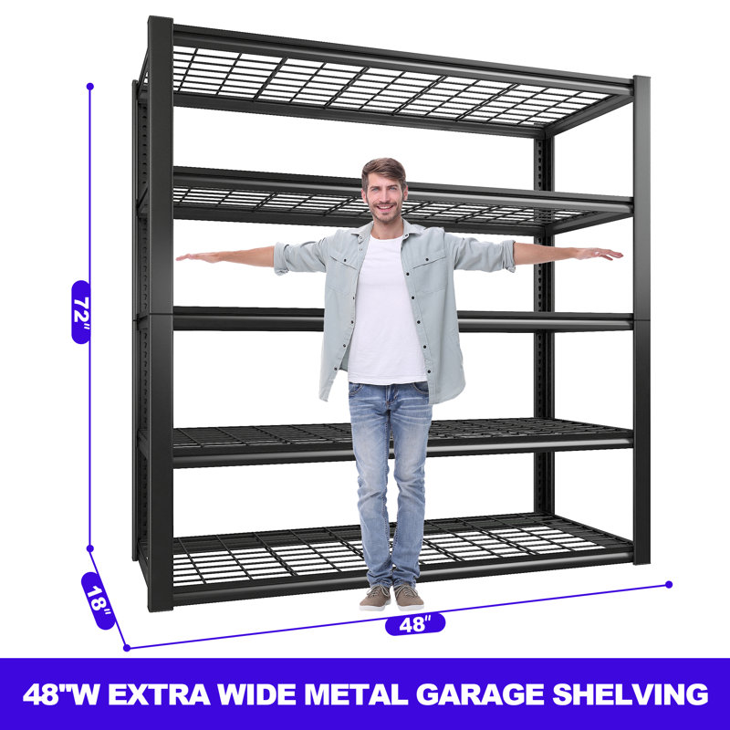 Adjustable Shelving Unit, 72" H x 48" W x 18" D