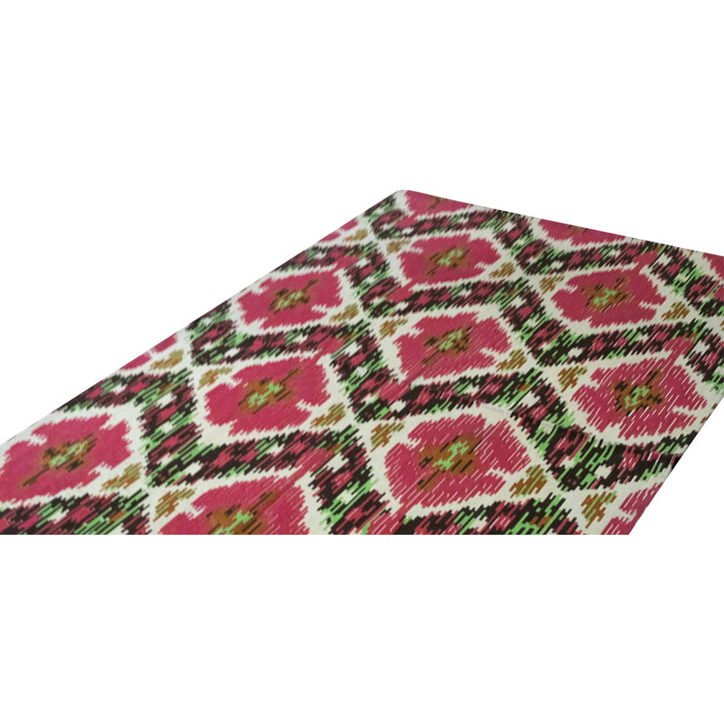 Flatweave Wool Ikat Area Rug in Multi